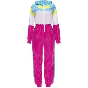 NEW Hoodie Jumpsuit Zipper Windbreaker 80s Retro S